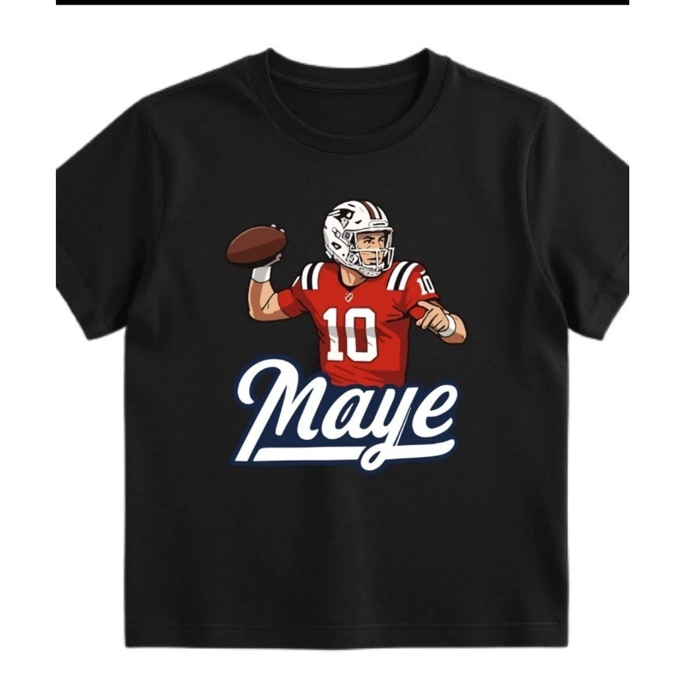 Drake‎ Maye 10 New England Parents Football Unisex Adult Black *SMALL.